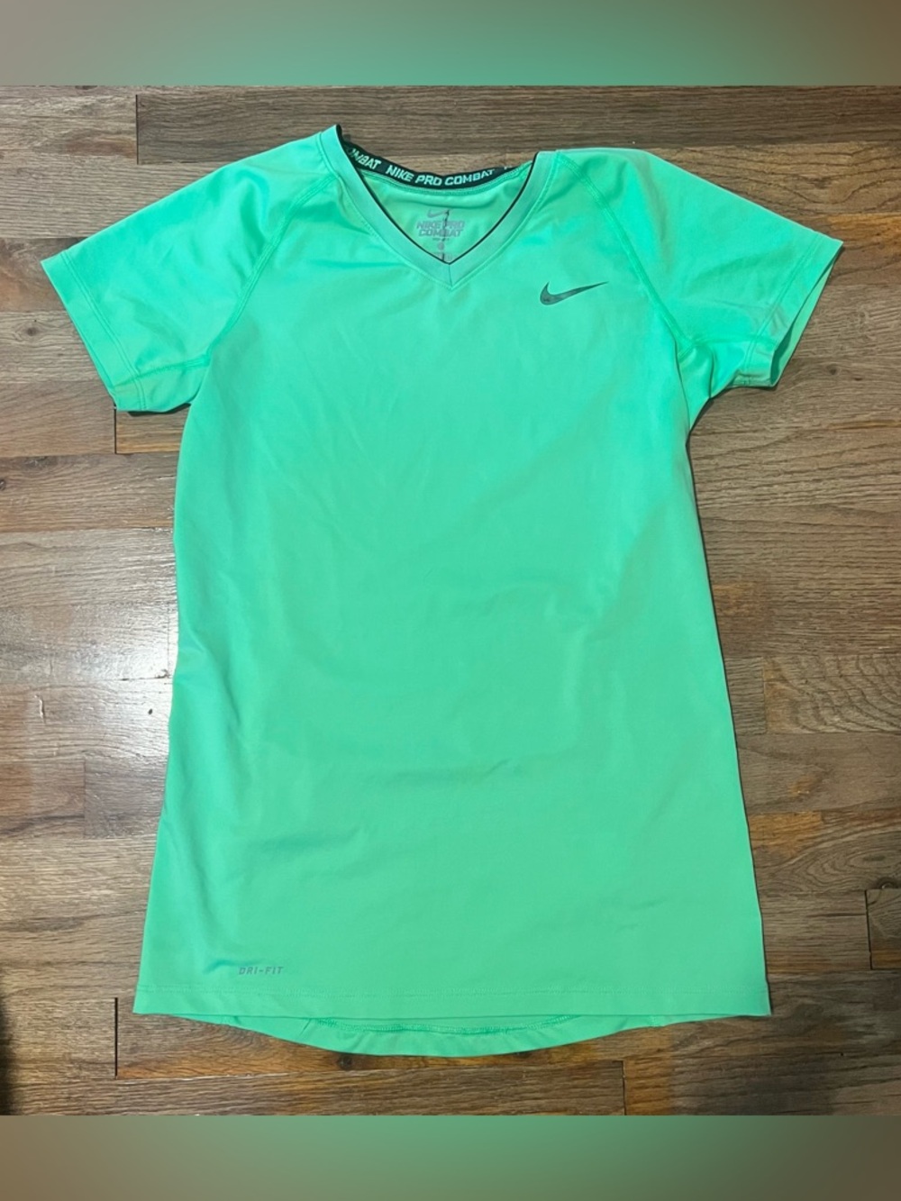 Nike Women’s Lime Green Dri-FIT V-Neck Athletic Top Sports